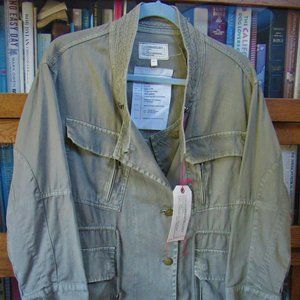 Current/Elliott The Military Parka Olive-Green Denim Jacket size 1 New with Tag